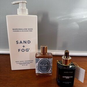Sand + Fog Marshmallow Skies Body Wash, perfume roller and oil bundle